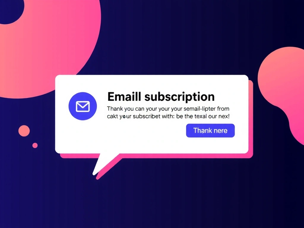 Email subscription confirmation, digital notification