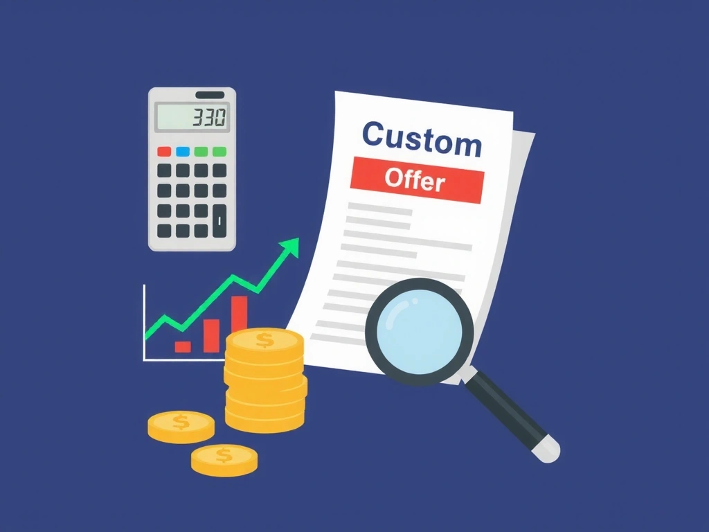 Ilustrace konceptu cenotvorby s kalkulačkou a grafy