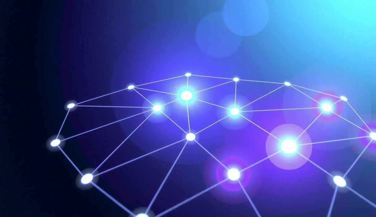 Abstract digital services concept with interconnected nodes